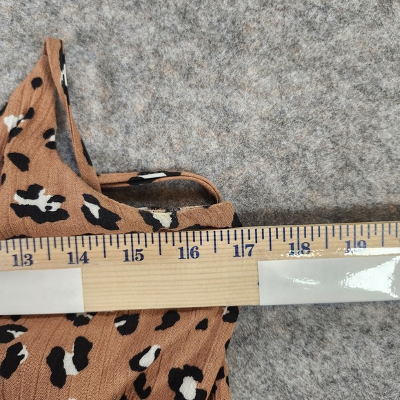 Mustard Seed Jumpsuit Women Small Allover Leopard Print Wide Leg V Neck Elastic - Picture 4 of 15